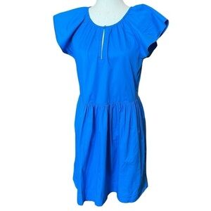 Vineyard Vines Blue Flutter Sleeve Cotton Sundress Size S Beach Preppy V Neck